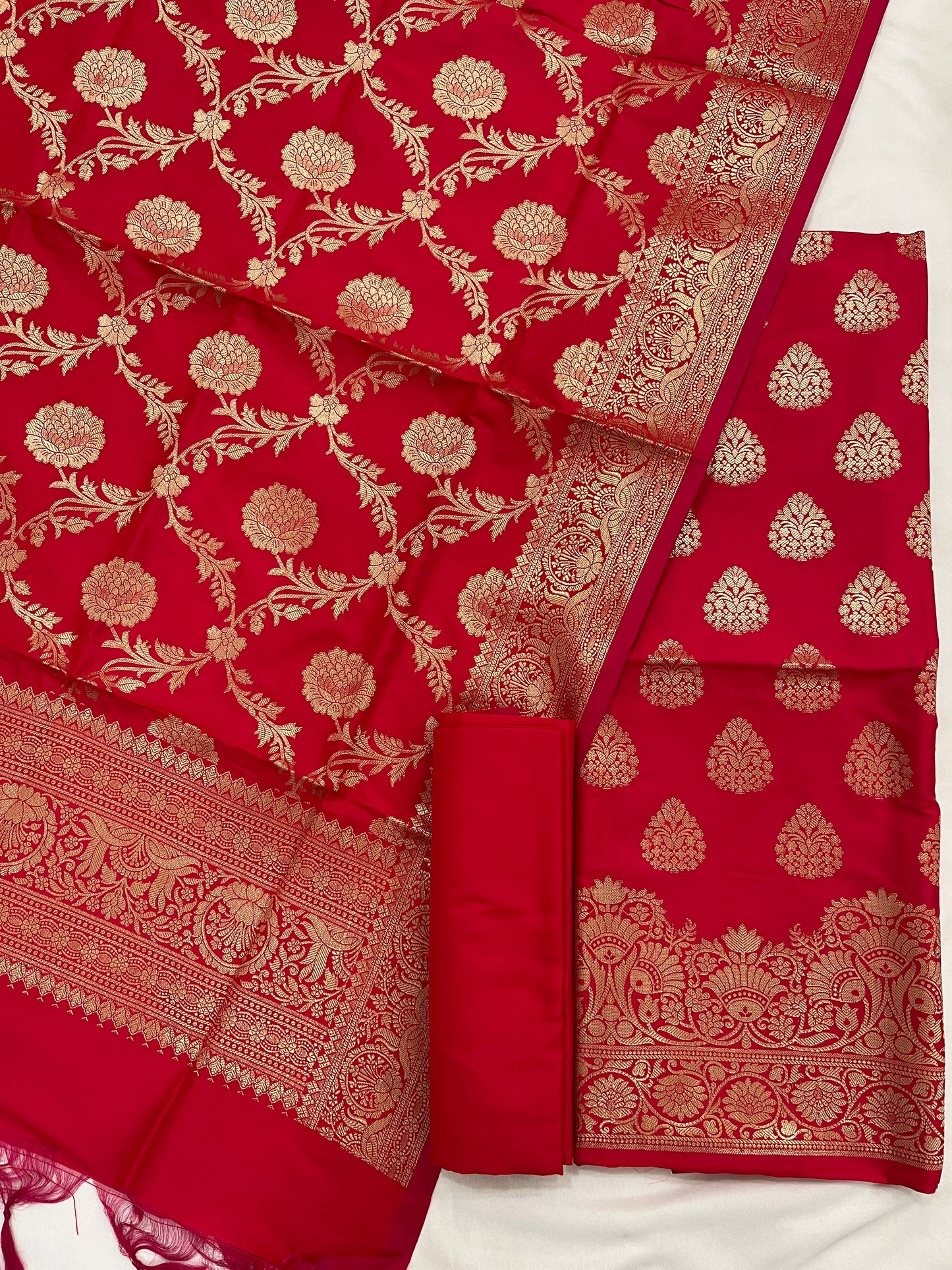 RED DEEPIKA BANARASI SUIT