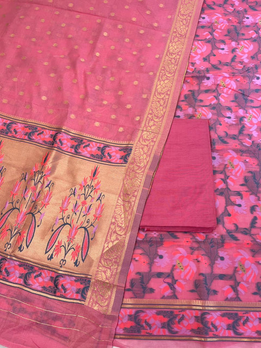 PINK MEGHANA JAMDANI SUIT