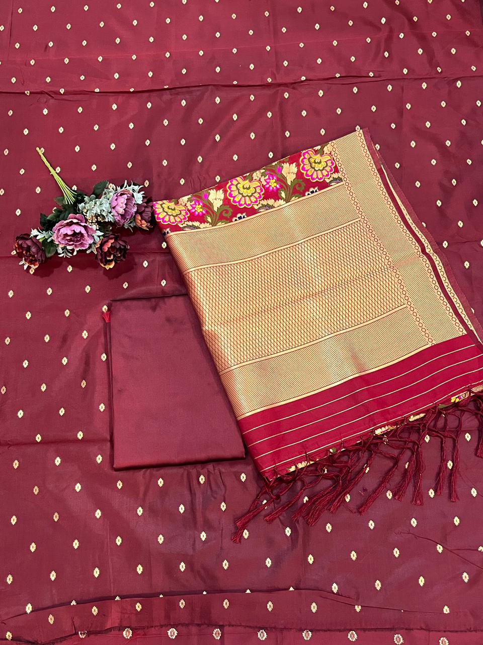 MAROON KANCHAN BANARASI SUIT