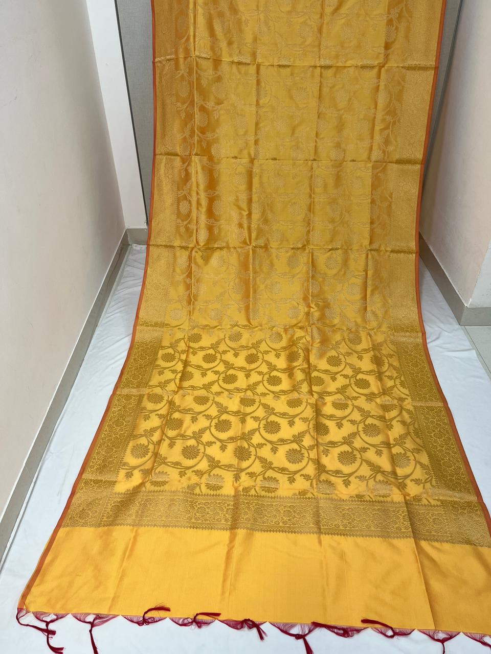 YELLOW PRAJKTA BANARASI SUIT