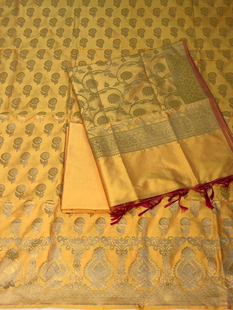 YELLOW PRAJKTA BANARASI SUIT