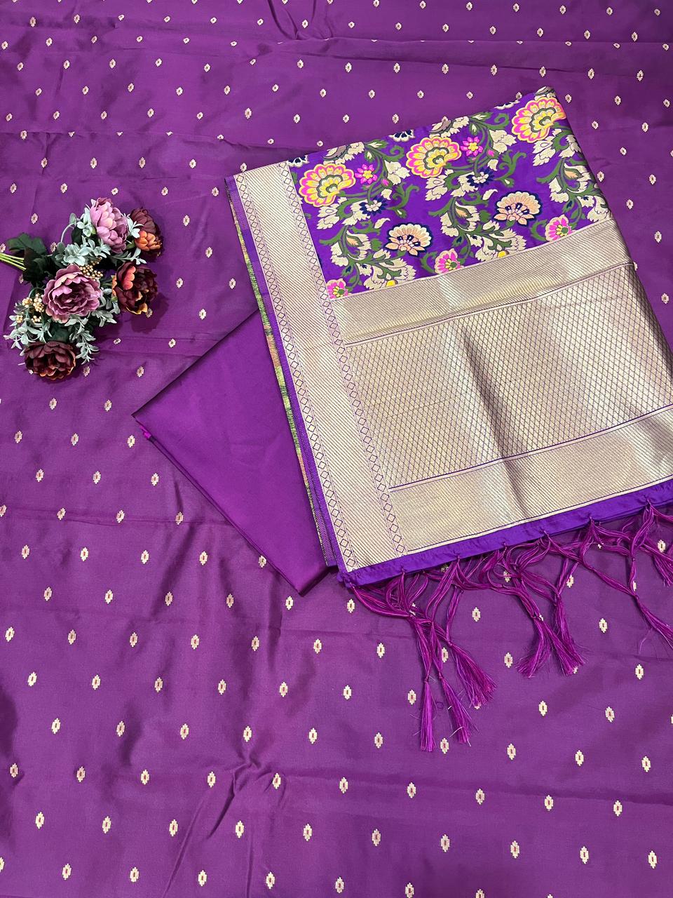 PURPLE KANCHAN BANARASI SUIT