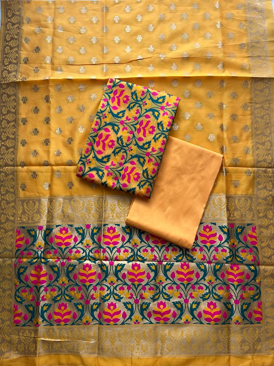 YELLOW JASMIN JAMDANI SUIT