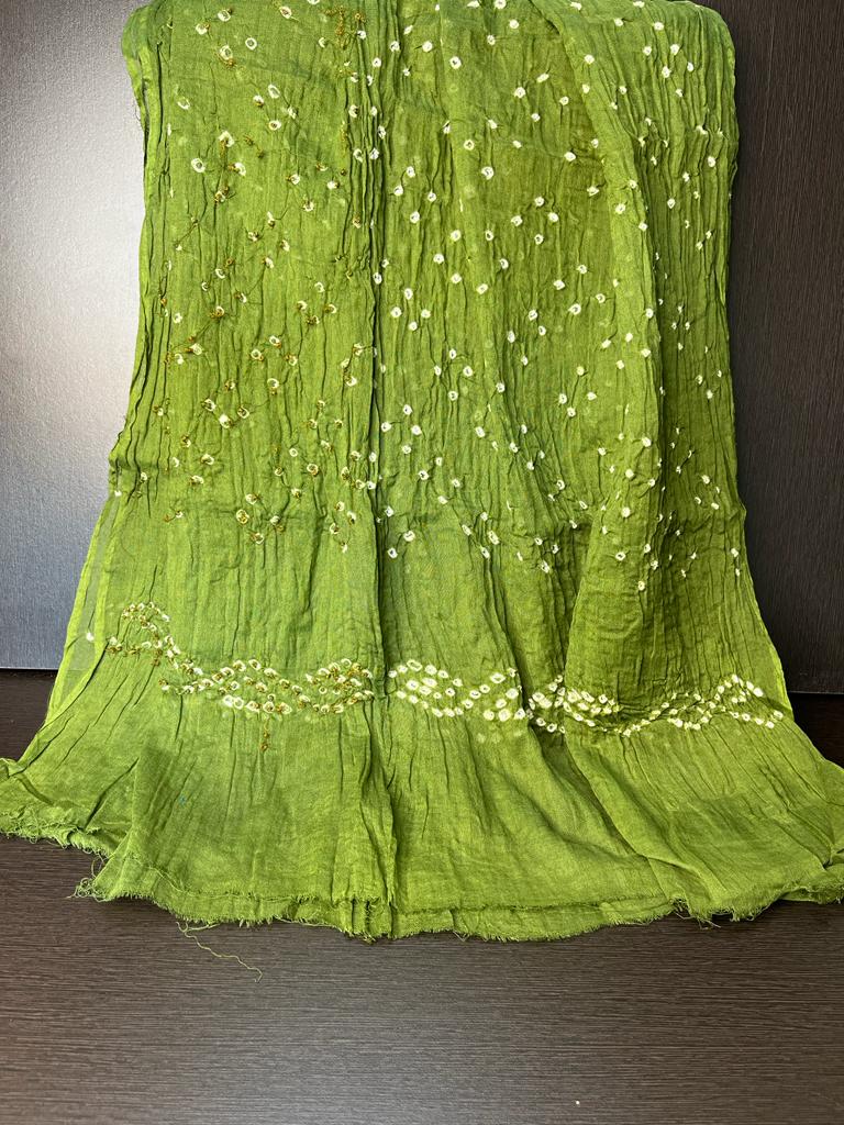   Green Cotton Dress Material  